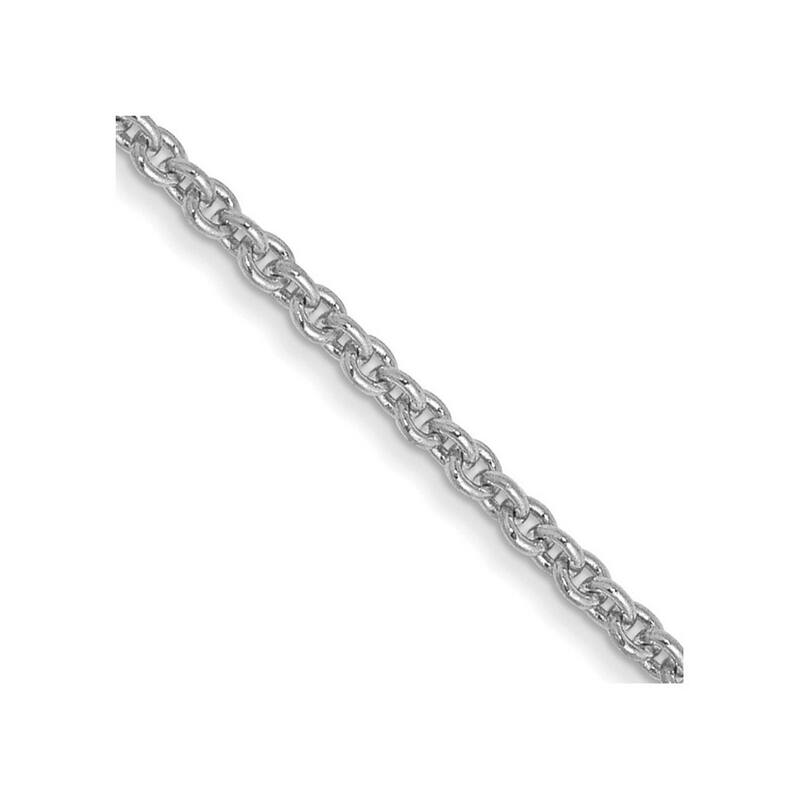 Curata 10k White Gold 1.4mm Cable Chain Necklace for Women (Lobster)
