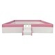 preview thumbnail 37 of 70, Twin/ Full/ Queen/ King Size Upholstered Kids Floor Bed Frame with Guardrail and Little Stairs, Soft PU Platform Bed