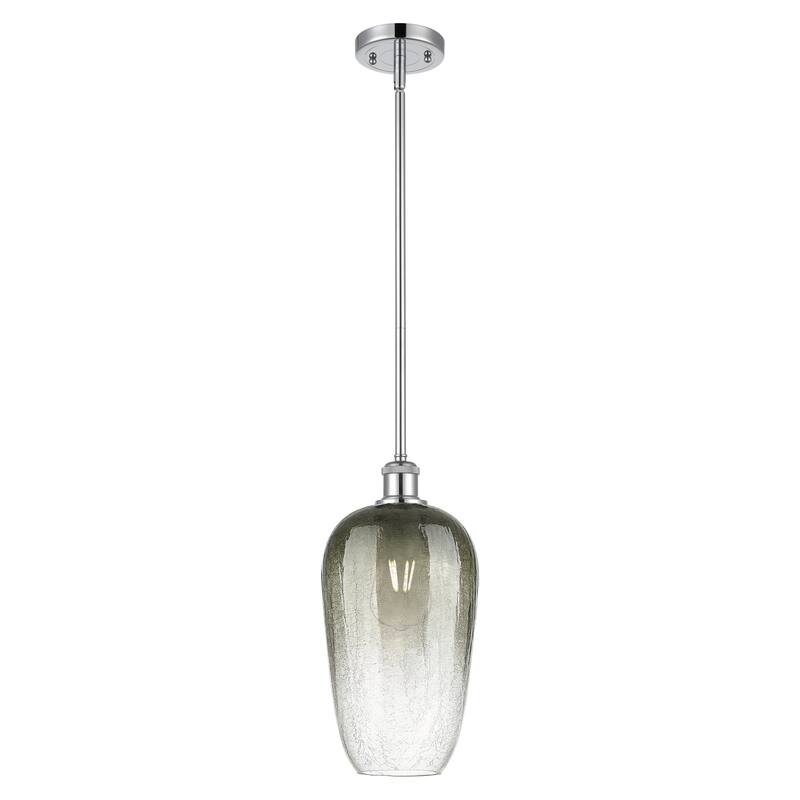 Innovations Lighting Endless Possibilities Ballston - Brookhaven Flute - 1 Light 7" Stem Hung Mini Pendant - Slate/Polished Chrome