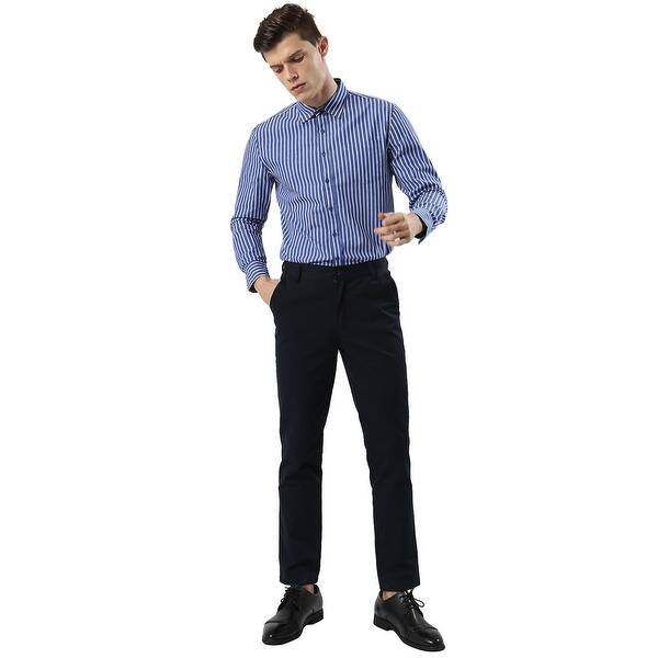 Shop Men Casual Cotton Long Sleeve Button Down Dress Vertical
