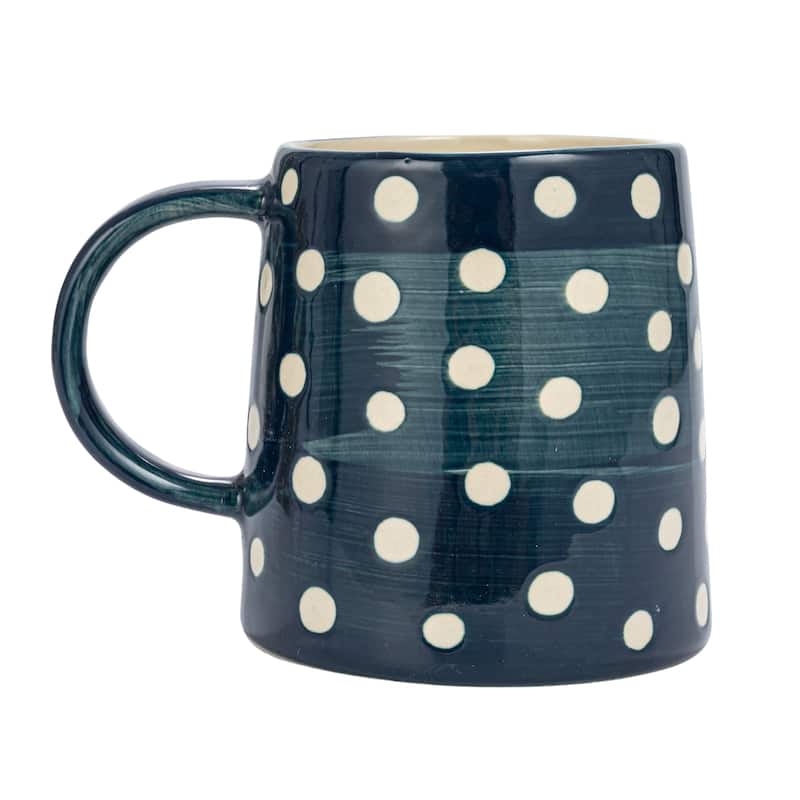 Stoneware Mug with Dots, Set of 12 - 5.5"L x 3.8"W x 4.0"H