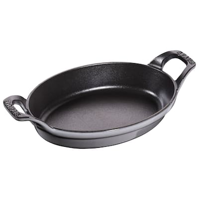 STAUB Cast Iron 8-inch x 5.5-inch Oval Gratin Baking Dish - 8x5" x 0.5"
