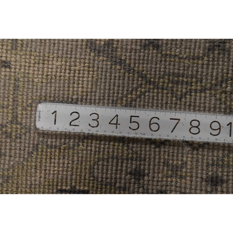 All-Over Gray Oushak Oriental Runner Rug Hand-Knotted Wool Carpet - 2'6"x 8'1"