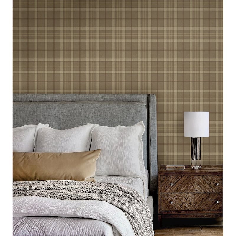 Seabrook Designs Tailor Plaid Prepasted Wallpaper
