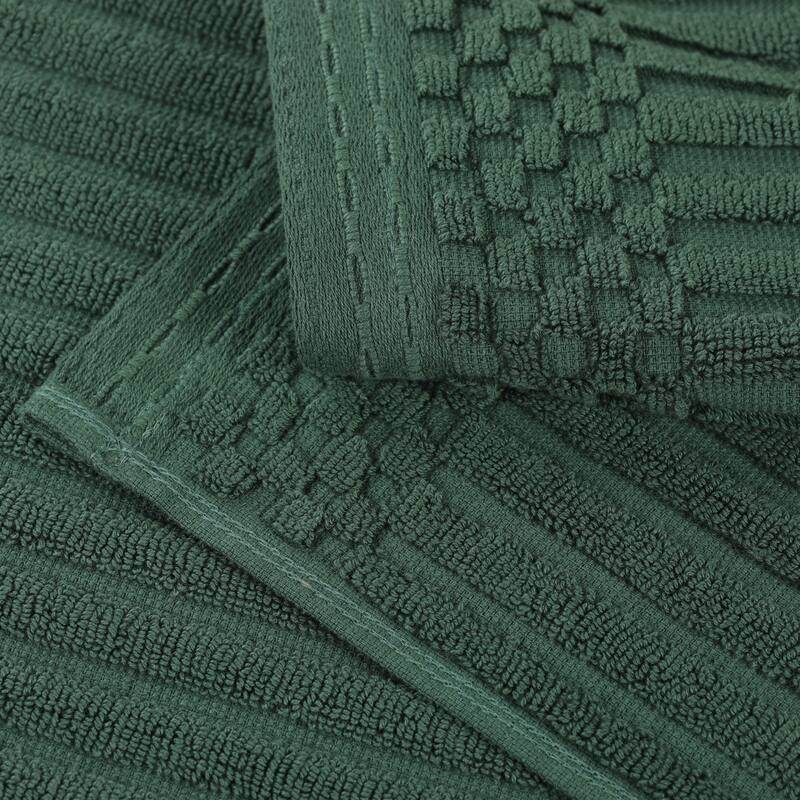 Blue Nile Mills Modern Ribbed 100% Cotton Quick-Dry 3-Piece Towel Set