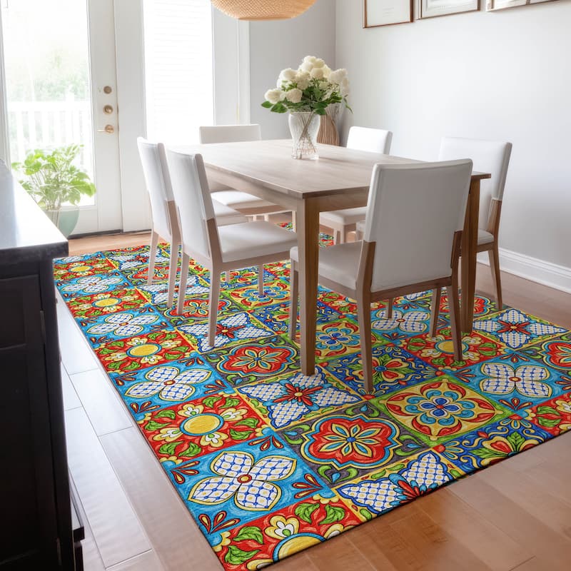 Premium Washable Super Soft Boho Mosaic Mayfield Rug