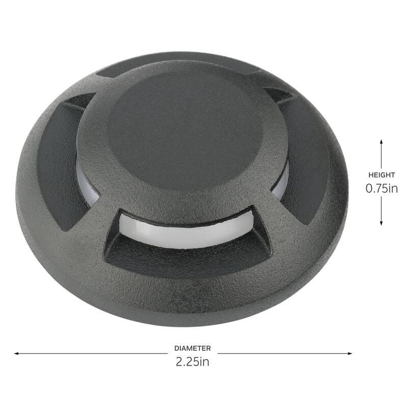 Kichler Lighting LED Mini All-Purpose 4-Way Opening, Landscape Lighting, (.75" x 2.25"), 16145BKB - 0.75