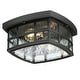 preview thumbnail 7 of 5, Luxury Craftsman Outdoor Ceiling Light, 5.75"H x 12"W, with Tudor Style, Highly-Detailed Design, Black Silk Finish