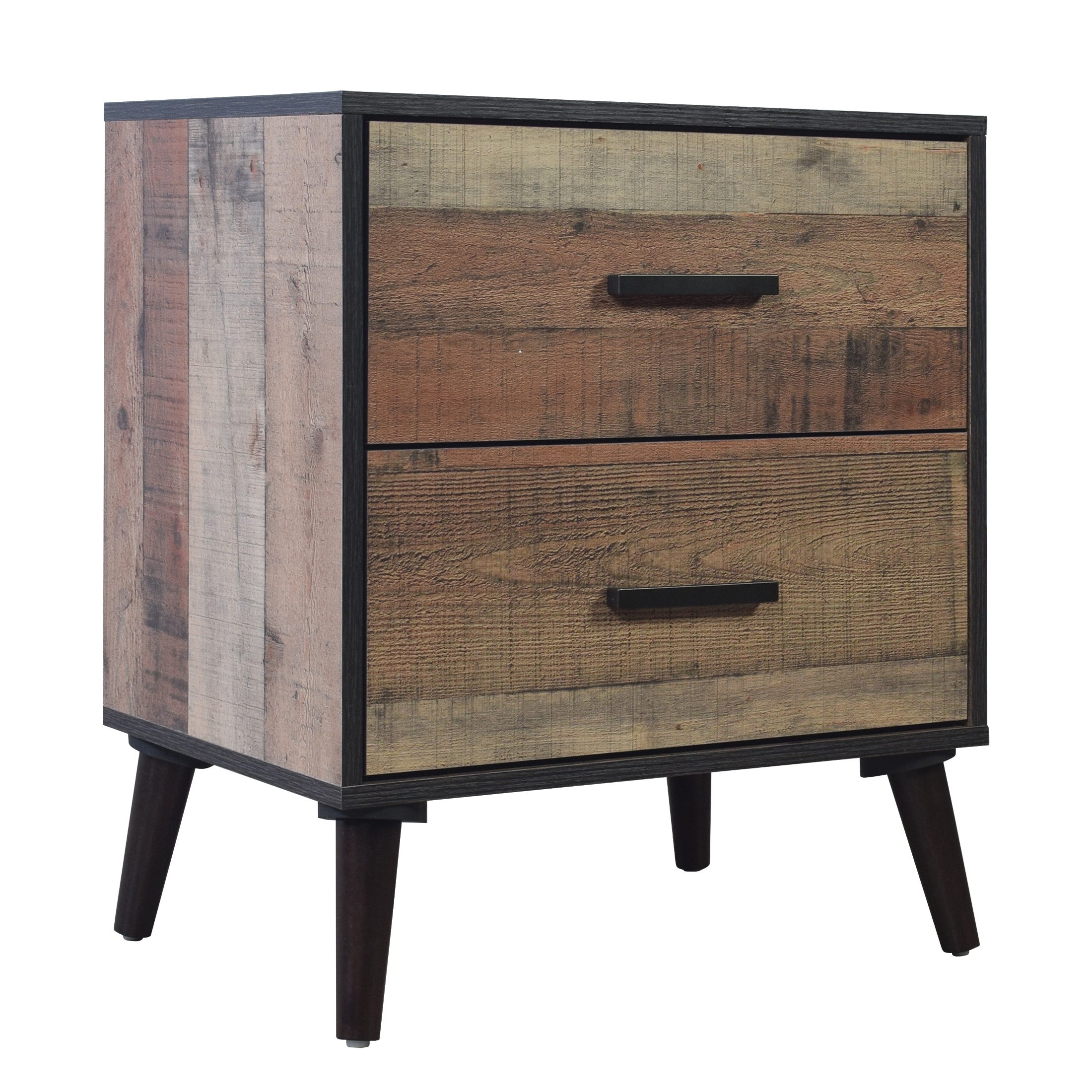 CraftPorch Rustic Elegant 2-Drawers Wooden Nightstand