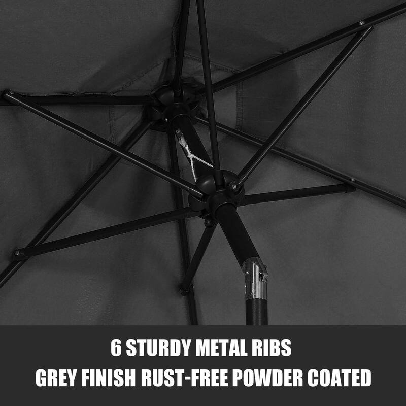 Ainfox 7.5ft Patio Umbrella Push Button Tilt Outdoor Market Umbrella Without Base