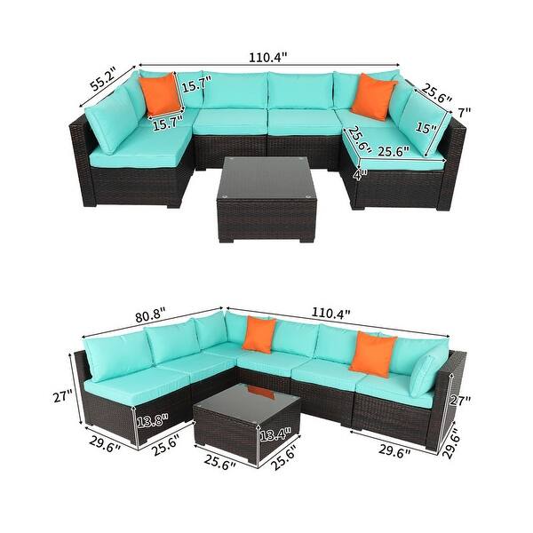 Gereja PE Rattan 7piece Outdoor Sectional Sofa Set by Havenside Home