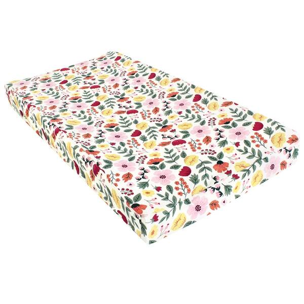 slide 1 of 1, Hudson Baby Infant Girl Changing Pad Cover, Fall Botanical, One Size - Fall Botanical Cotton - Fall Botanical