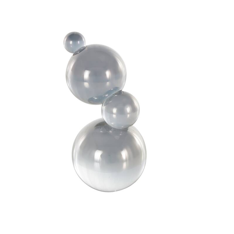 Glass Stacked Orbs Abstract Decorative Sculpture - Beige or Clear