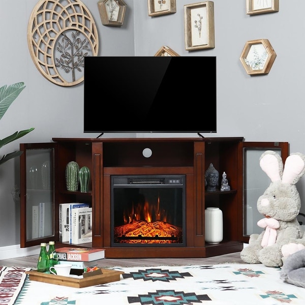 Corner fireplace tv sales stand 55 inch