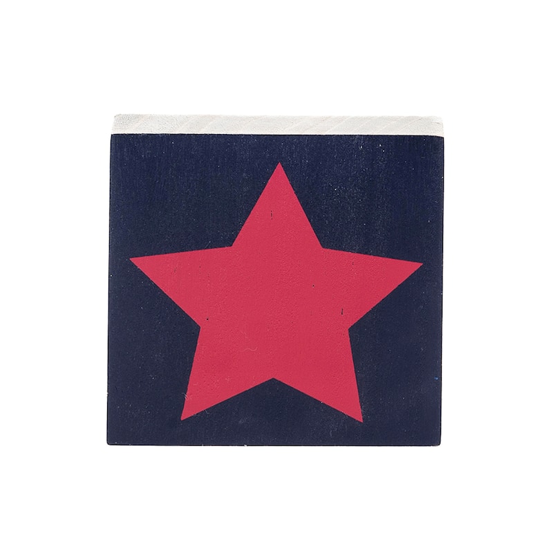 Americana July Fourth U.S.A. Red White and Blue Squares Sitter, Set of 3 - Set of 3