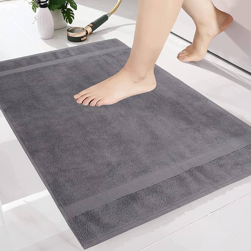 GOTS Certified Organic Cotton Feather Touch Quick Dry 900 GSM Bath Mat, 20"X33"
