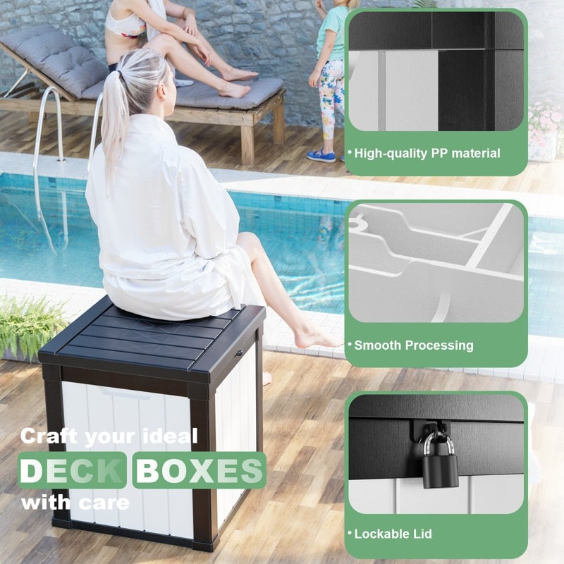 Outdoor Patio Storage Resin Lockable Deck Box - Picture 94 of 100