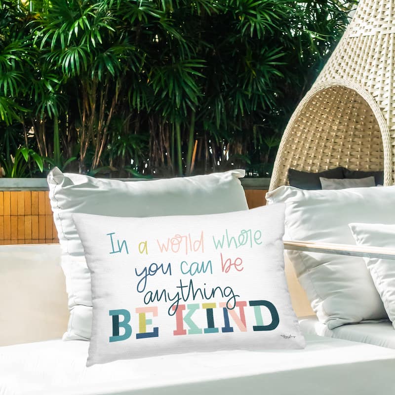 Stupell Be Kind In A World Printed Outdoor Throw Pillow Design by Gigi Louise