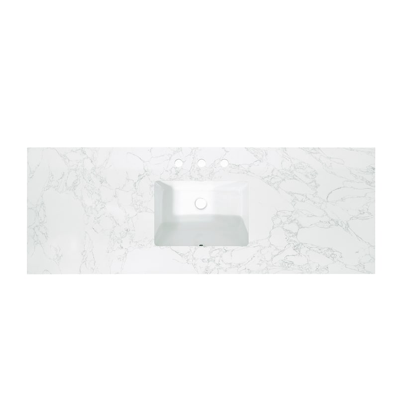 Altair Ceres Engineered Stone Vanity Top in Grain White Without Cabinet