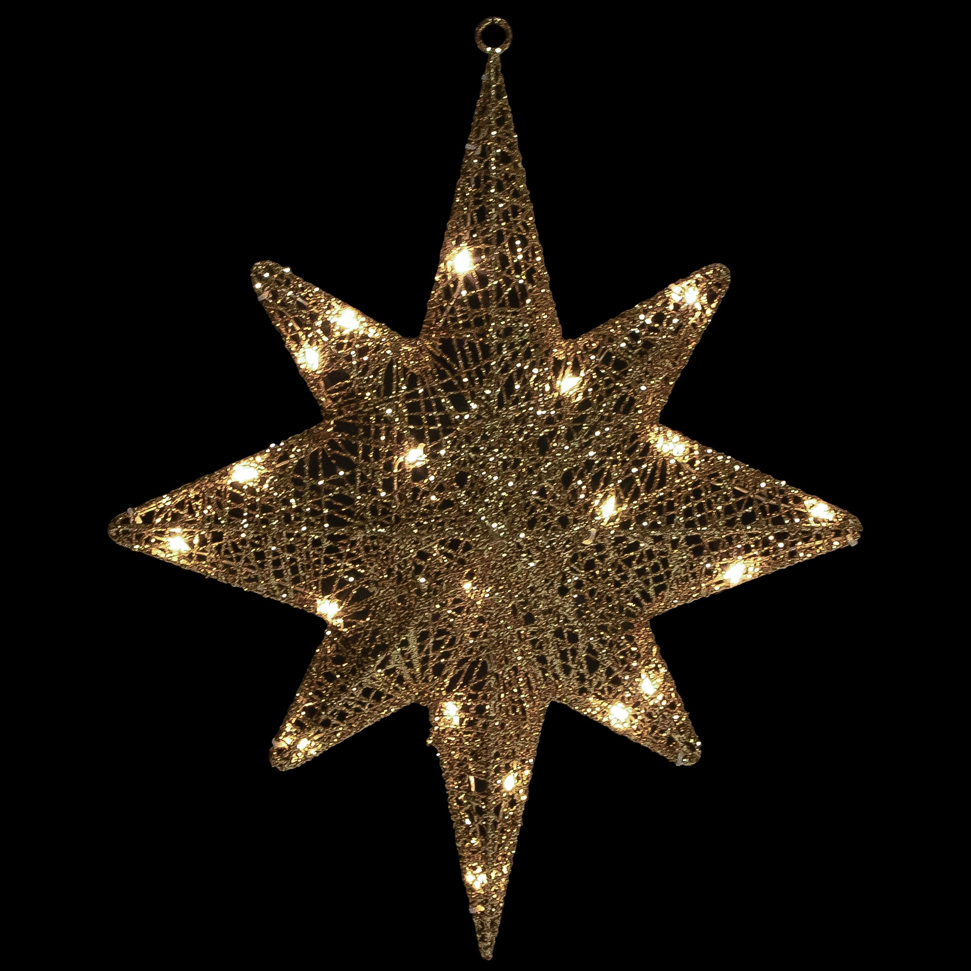 22" LED Gold Hanging Bethlehem Star Outdoor Christmas Decoration
