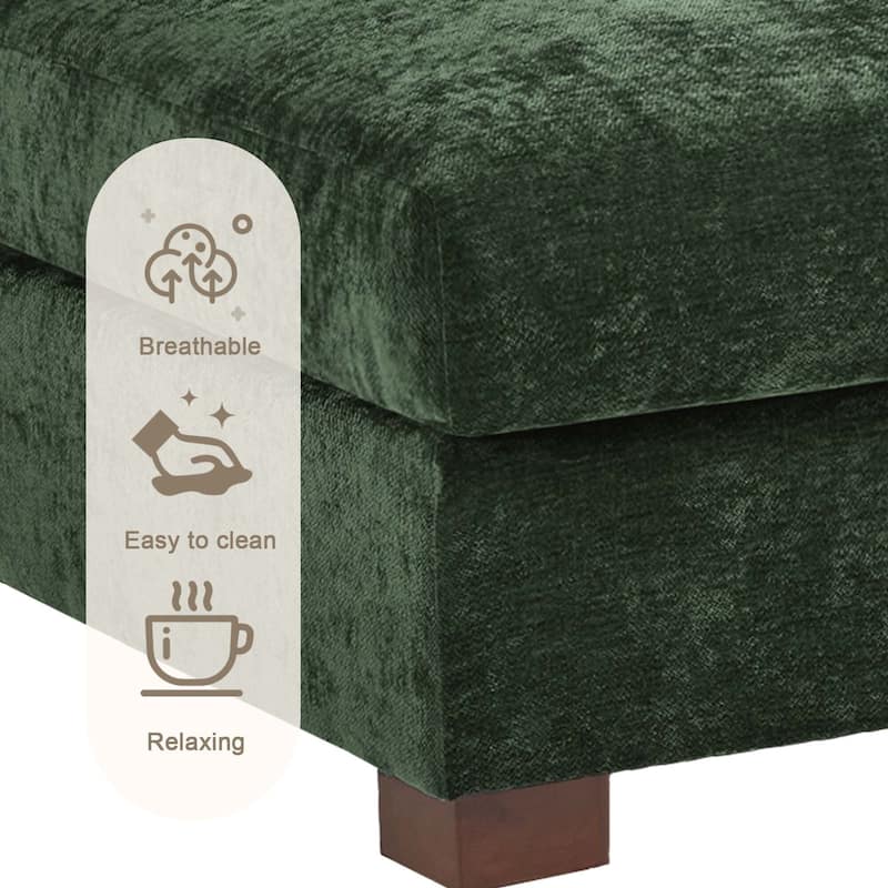 41" W Modern Chenille Corner Arm Accent Chair Sectional Module with Pillows