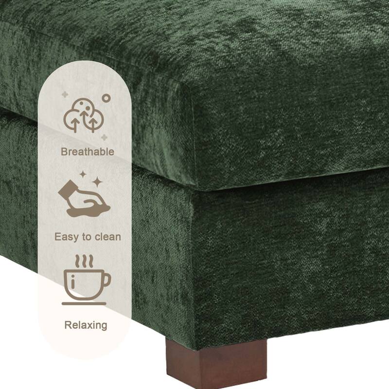 Modern Upholstered Chenille Modular Sectional Sofa with 2 Chaise