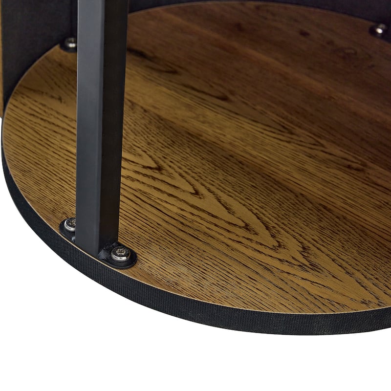 27.5" MDF Coffee Table with Roman Column Legs and Hidden Storage for Living Room