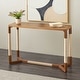 preview thumbnail 1 of 3, Brown Wooden Console Table with Rope Wrapped Frame Brown