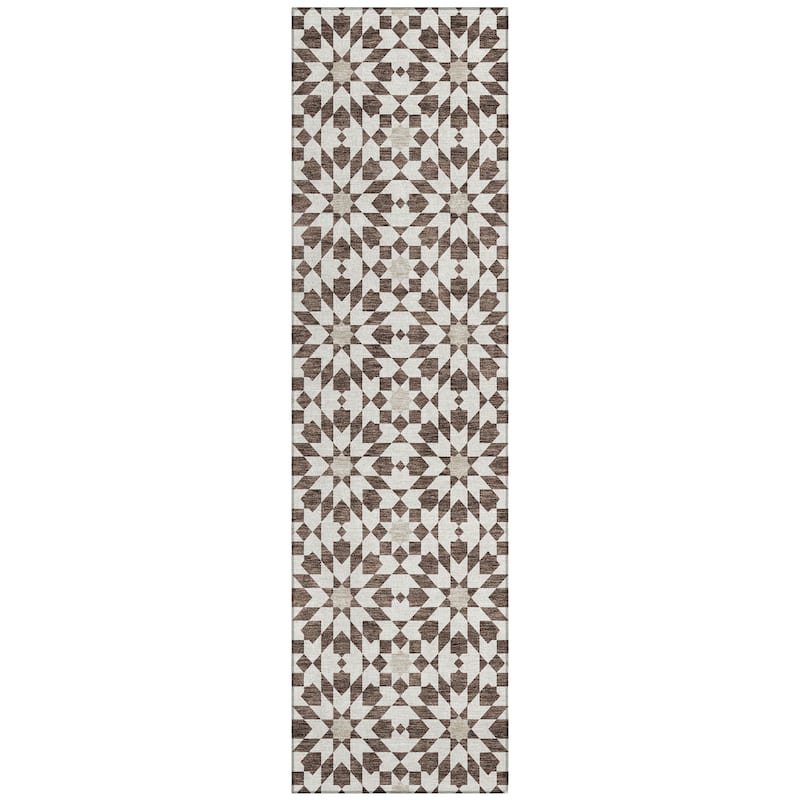 Machine Washable Indoor/ Outdoor Chantille Boho Morrocan Rug