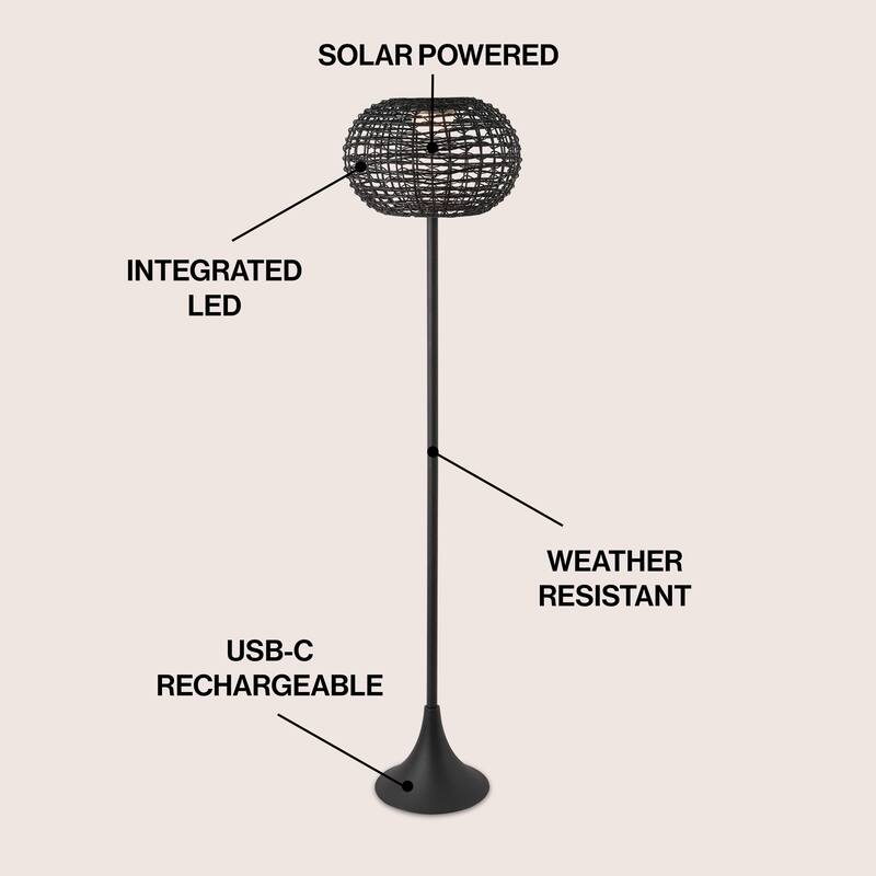 58" Integrated Indoor/Outdoor LED Solar Powered Floor Lamp