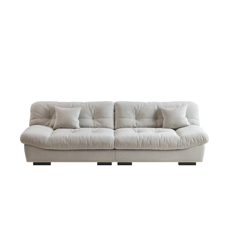 Cloud Modular Sectional Sofa,105" Scrub Velvet Minimalist Sofa Couch with 2 Pillows