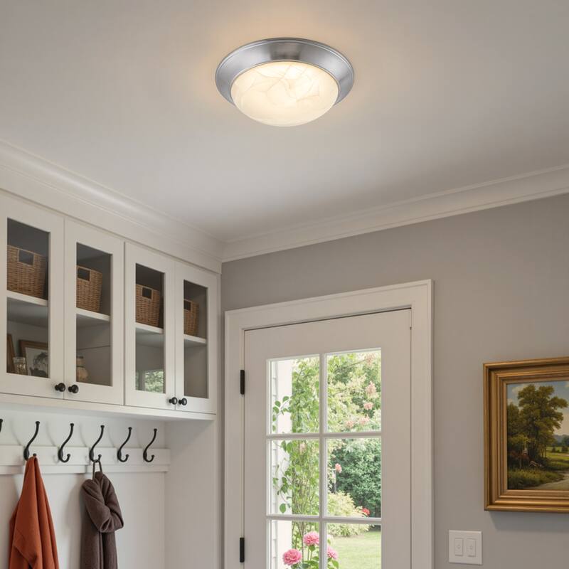 Modern Satin Nickel 3CCT Dimmable Integrated LED Flush Mount Ceiling Light