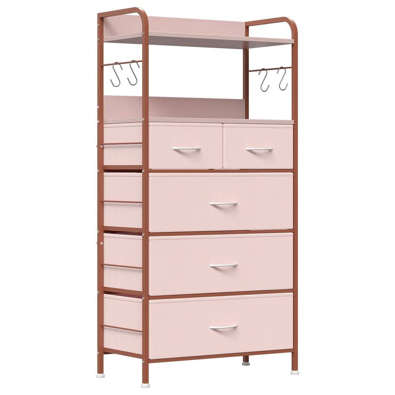 5 Dresser Drawers for Bedroom with Shelves