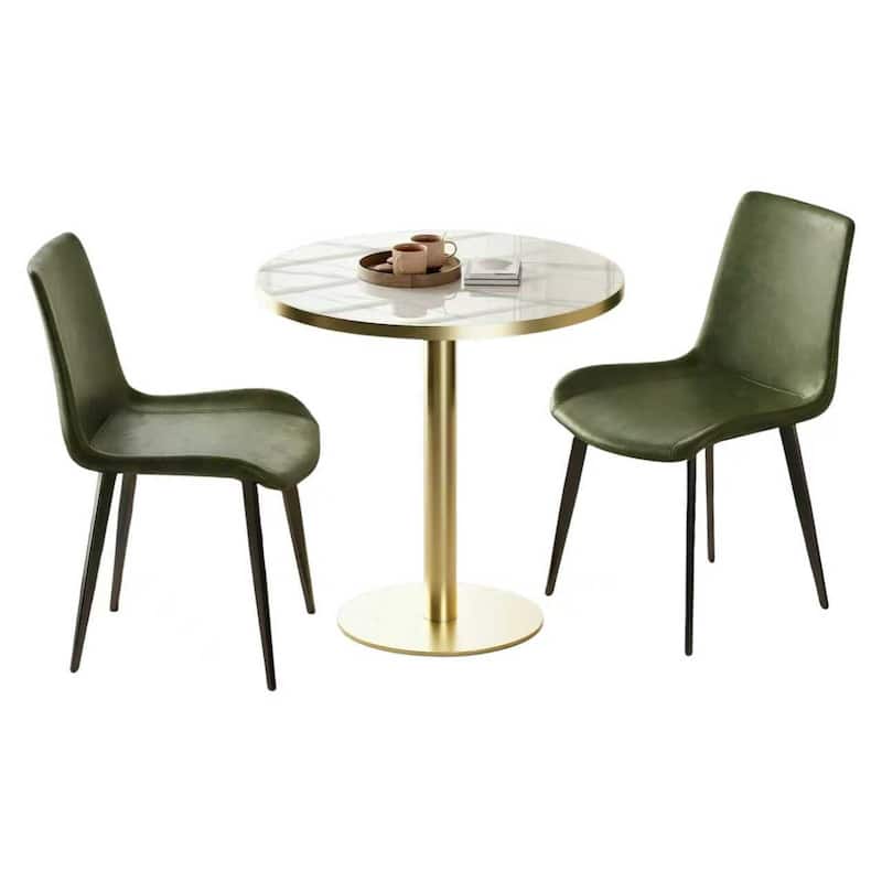 Dining Chairs 4PCS, Modern Kitchen Dining Room Chairs, Upholstered Faux Leather Cushion Seat and Sturdy Metal Legs