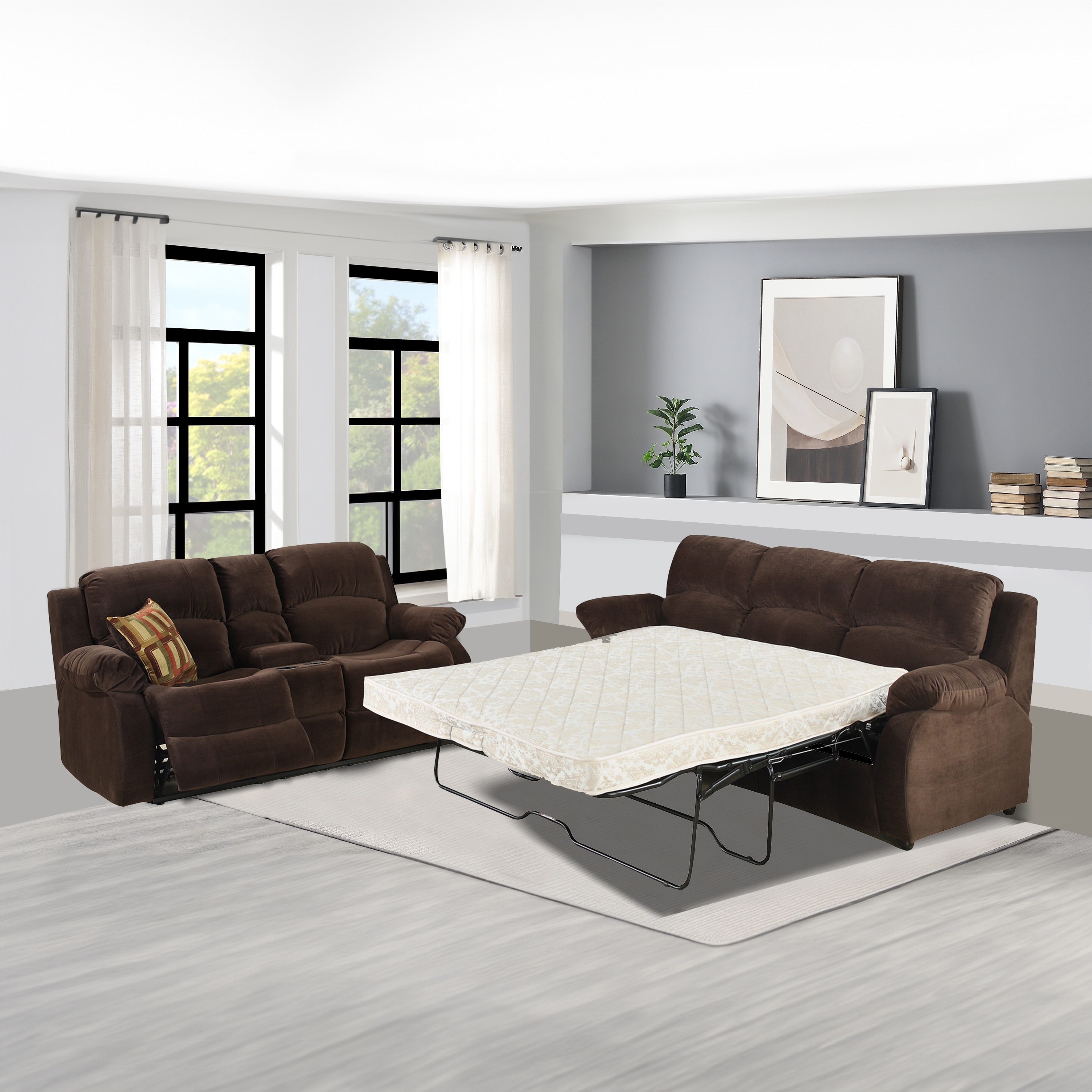 Tracey 2 Piece Transitional Queen Sofa Bed Set