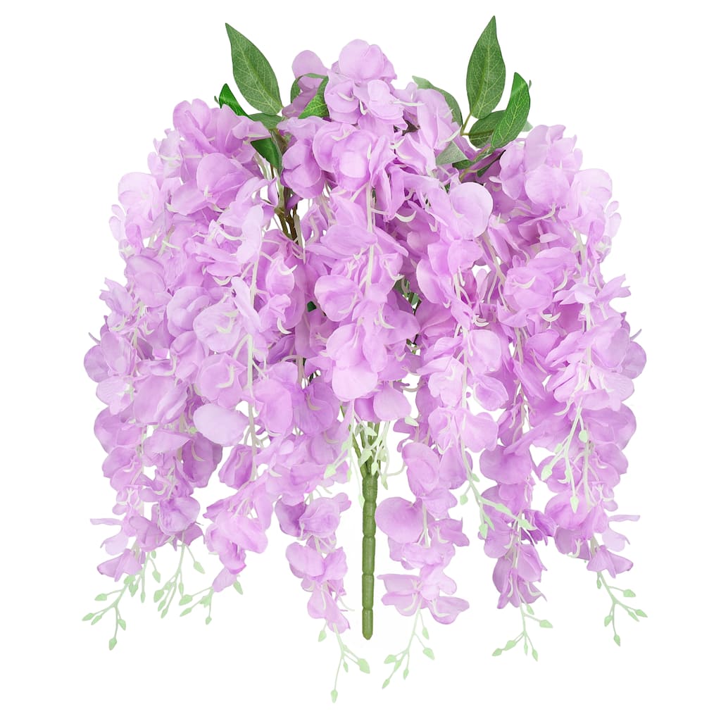Set of 2 Lavender Artificial Hanging Wisteria Flower Stem Bush Bouquet 30in - 30" L x 15" W x 4.5" DP