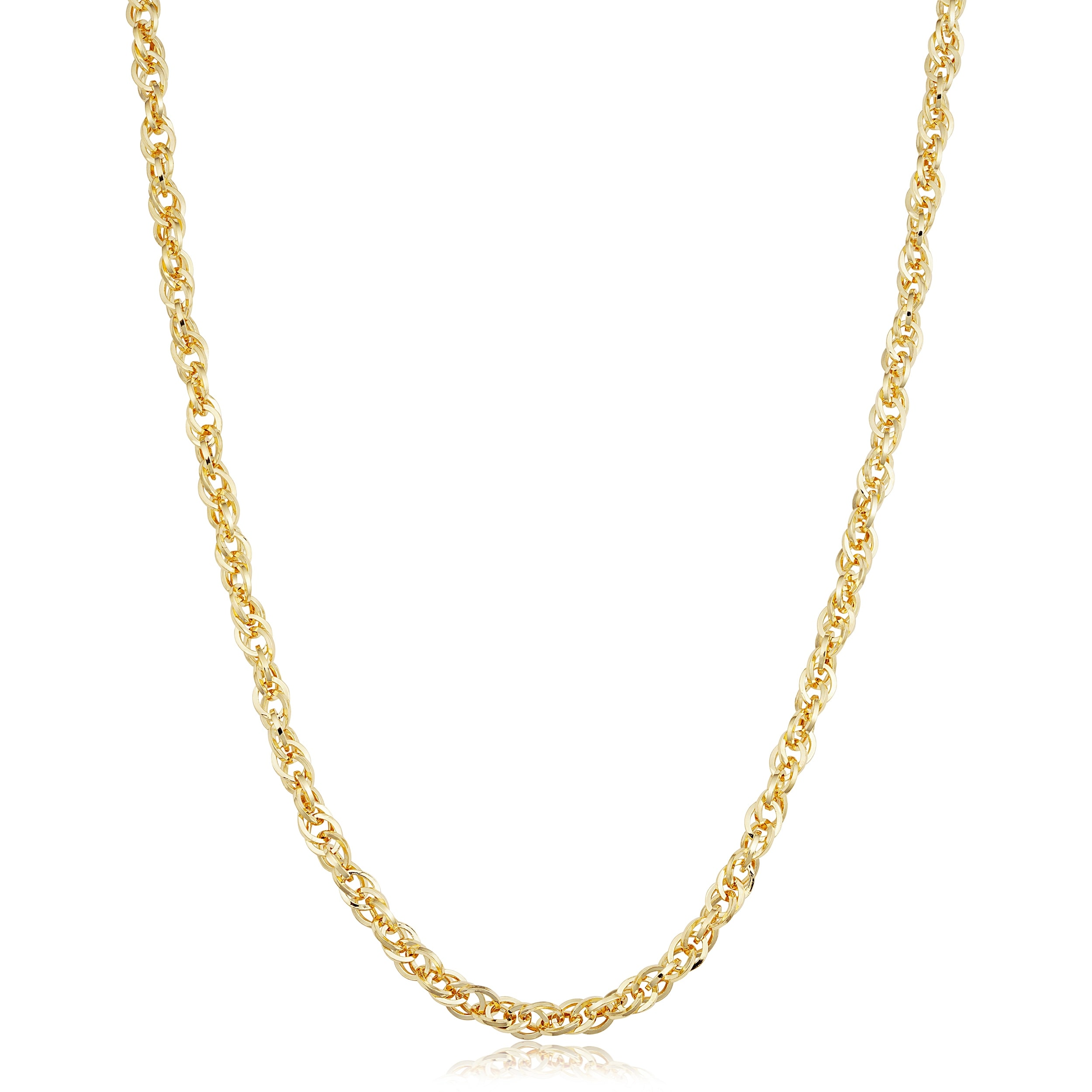 Au Naturale Solid 14k Yellow Gold Filled 3.6 mm Double Cable Link Chain Necklace (16, 18, 20, 24 or 30 inches)