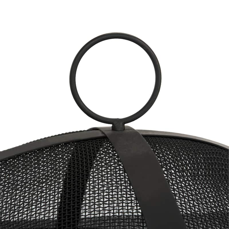 SAFAVIEH Outdoor Living Leros Black Square Steel Fire Pit - 25"W x 25"D x 23"H