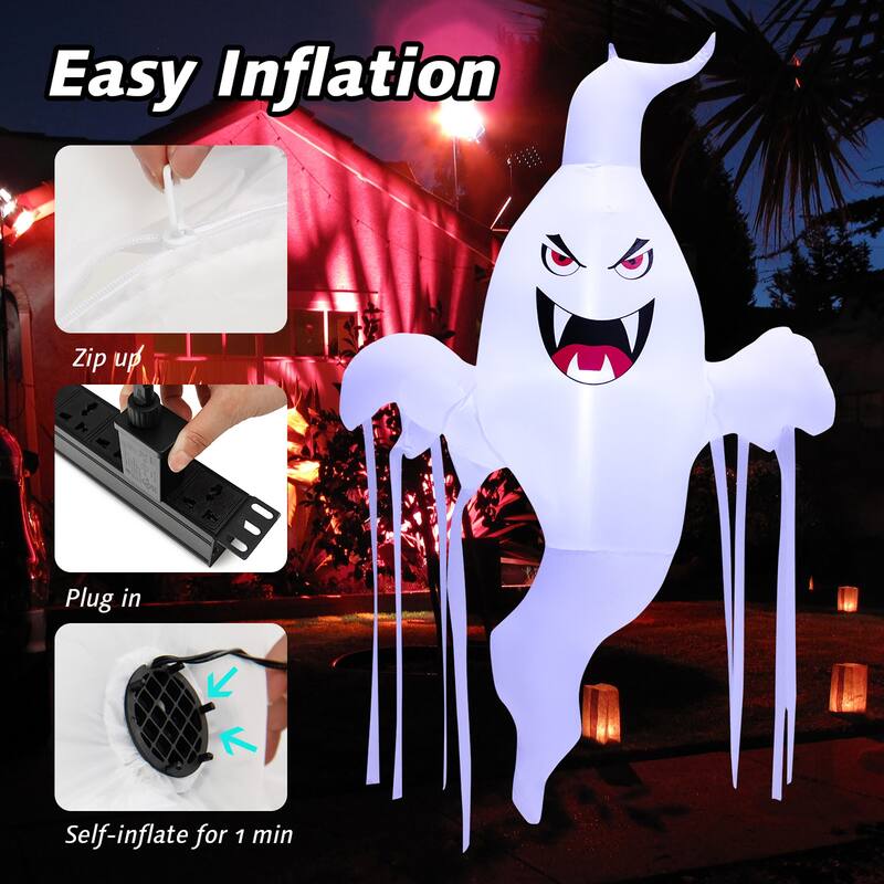 Costway 5 FT Tall Halloween Inflatable Hanging Ghost Blow-up Yard - See Details