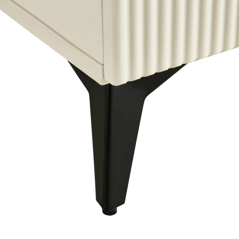 MM Fluted Makeup Vanity Desk - White