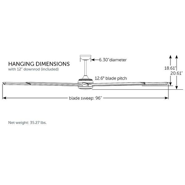 Fanimation Stellar 96 Indoor/Outdoor Smart Ceiling Fan DC Motor with LED CCT Select Light Kit and Remote