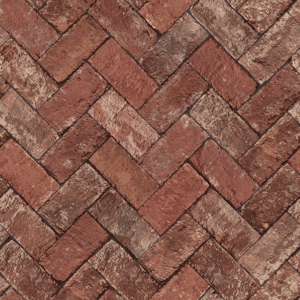 Galerie Wallcoverings Just Kitchens Herringbone Brick Design Vinyl on Non-woven Matte Wallpaper Roll