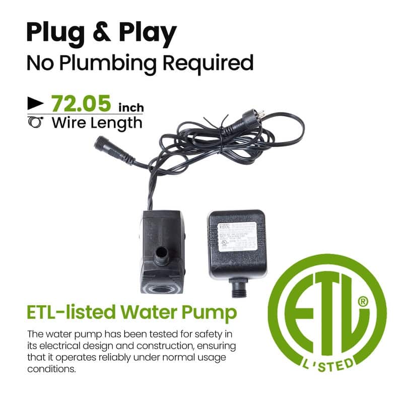 Classic Urn Pedestal Outdoor Water Fountain with 3 Spouts for Garden Patio Backyard Décor