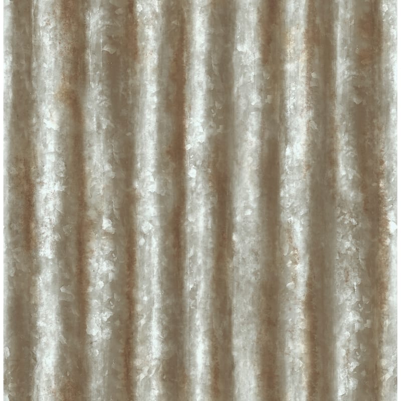 Solvang, Corrugated Metal Industrial Texture, 33 FT. L x 20.5In. W Wallpaper Roll
