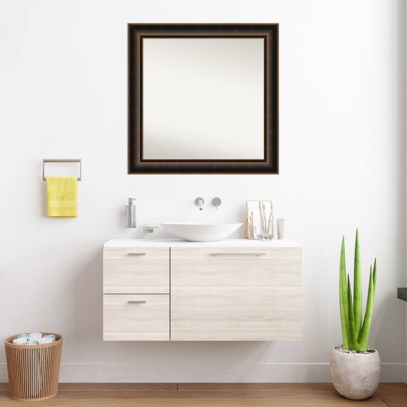 Villa Oil Rubbed Bronze Non-Beveled Wood Framed Bathroom Vanity Wall Mirror - Villa Oil Rubbed Bronze