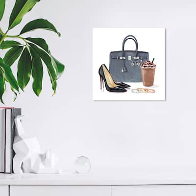 Wynwood Studio Fashion and Glam Morning Necessities White and Modern & Contemporary Wall Art Canvas Print