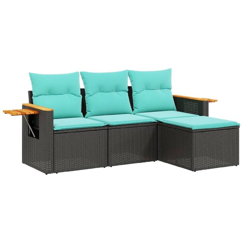 vidaXL Garden Sofa Set Black, Blue - 21.7 x 21.7 x 14.6