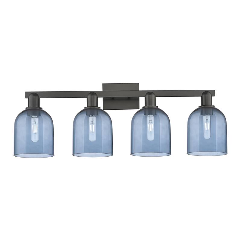 Innovations Lighting Endless Possibilities Arcadia - Bella - 4 Light 33" Bath Vanity Light - Blue/Matte Black