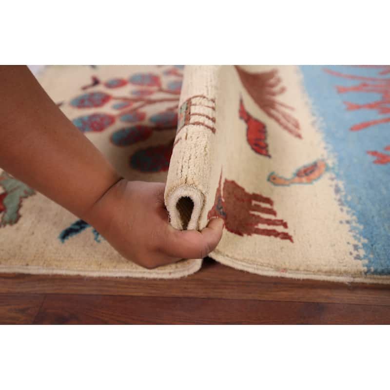 Animals Pictorial Ziegler Oriental Foyer Rug Handmade Wool Carpet - 2'1" x 3'0"
