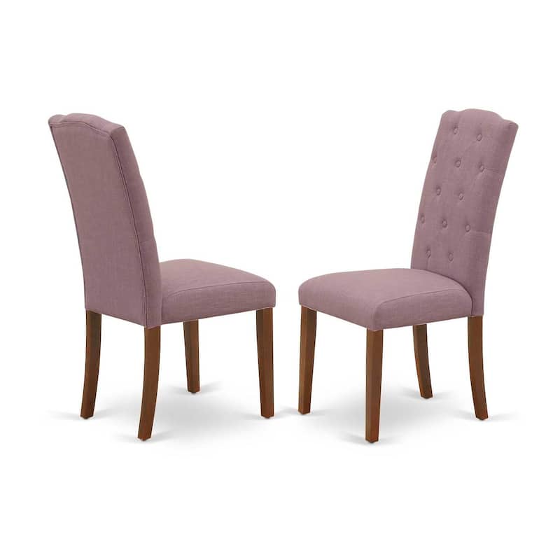 5Pc Dinette Set - Rectangle Table & 4 Parsons Chairs - Mahogany Finish - HomeStock